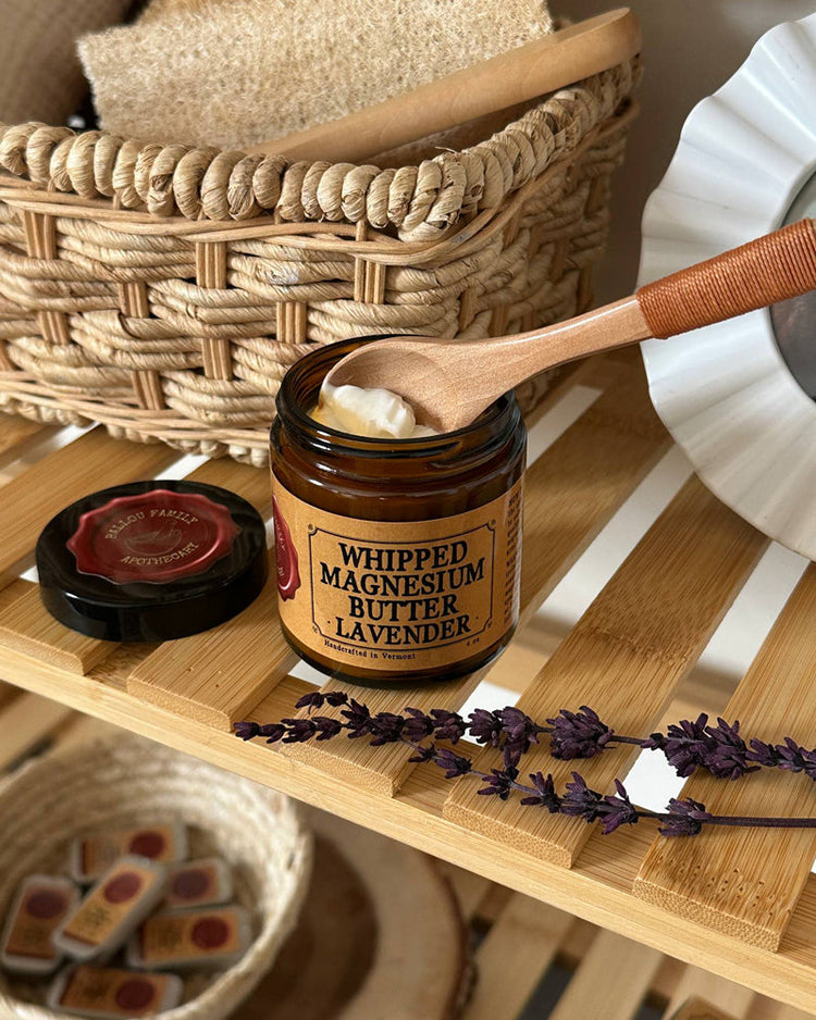 Open jar of whipped magnesium butter, no grit, no separation