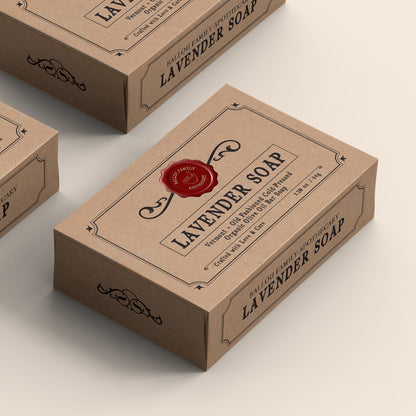 Box of Cold Pressed Organic Lavender Soap