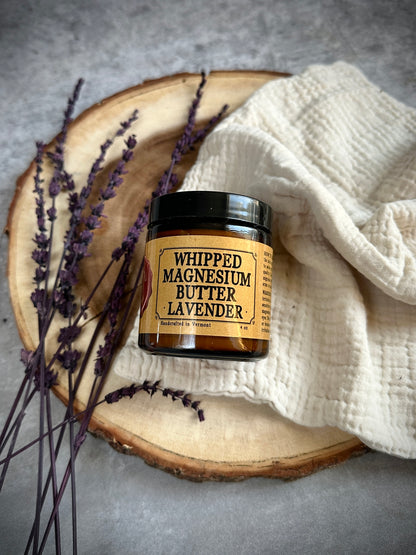 Amber Jar of Whipped Magnesium Butter in Lavender
