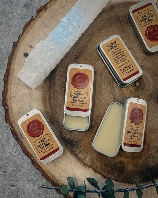 Organic Cocoa Butter Lip Balm in a Vintage Tin