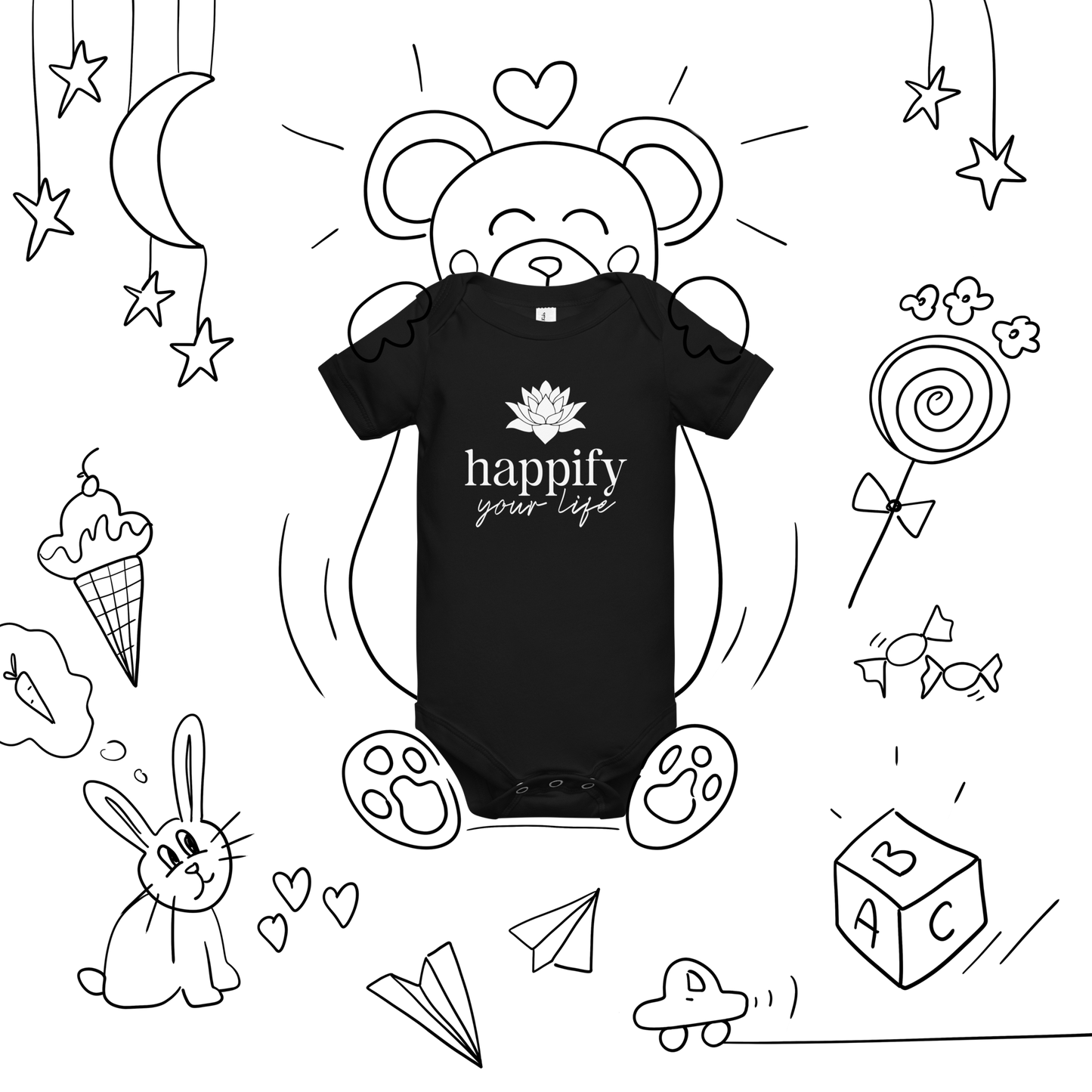 Happify Your Life Baby Short Sleeve - Dark Colors