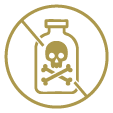 Non Toxic Icon - Skull and cross bones with an x in a circle