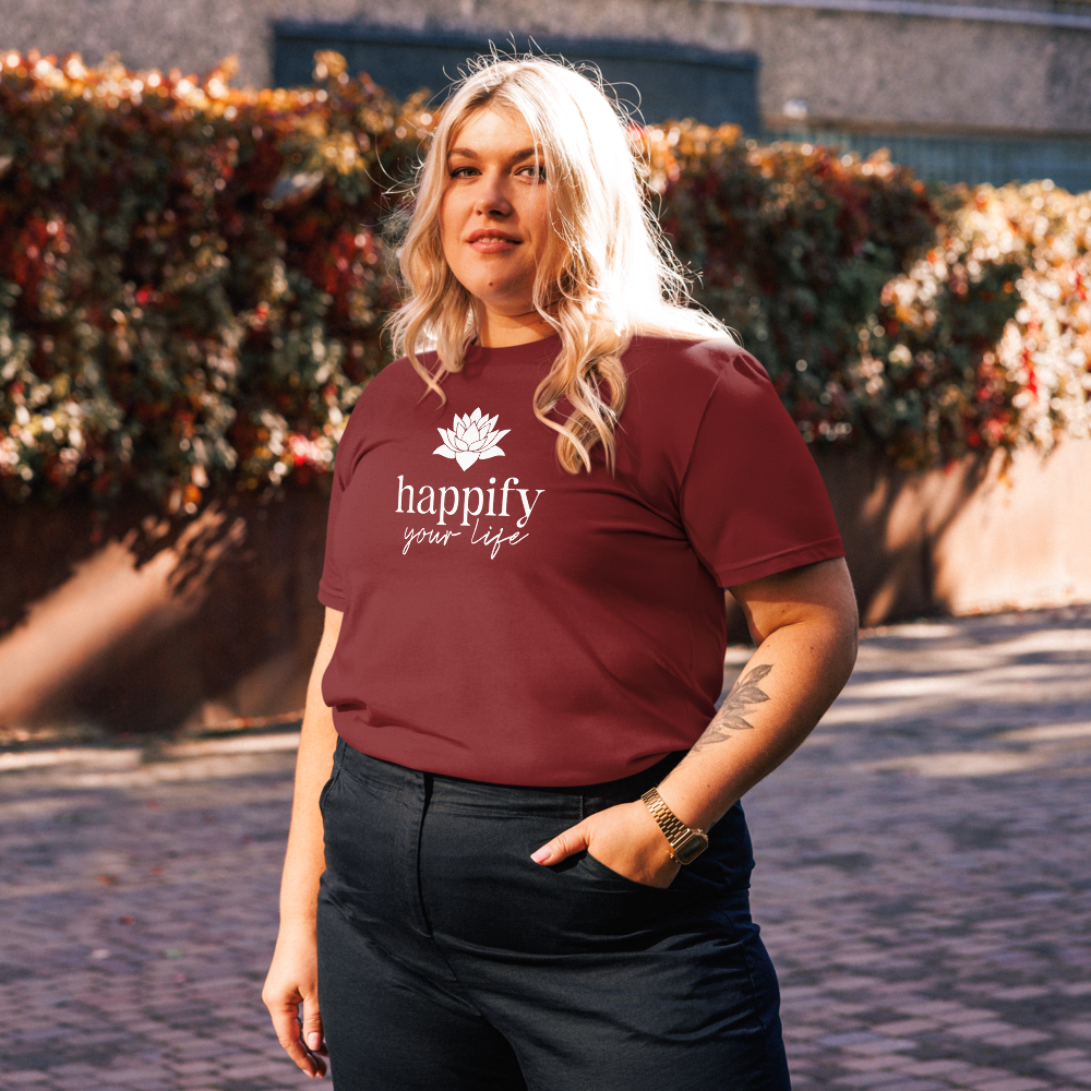 Unisex Happify Your Life Full Front organic cotton t-shirt